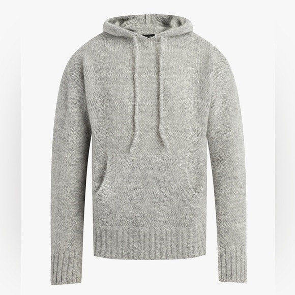 Joe’s jeans hoodie sweater wool mohair and recycled nylon.